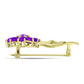 Goldplattierte Silberbrosche mit lila Achat