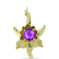Goldplattierte Silberbrosche mit lila Achat