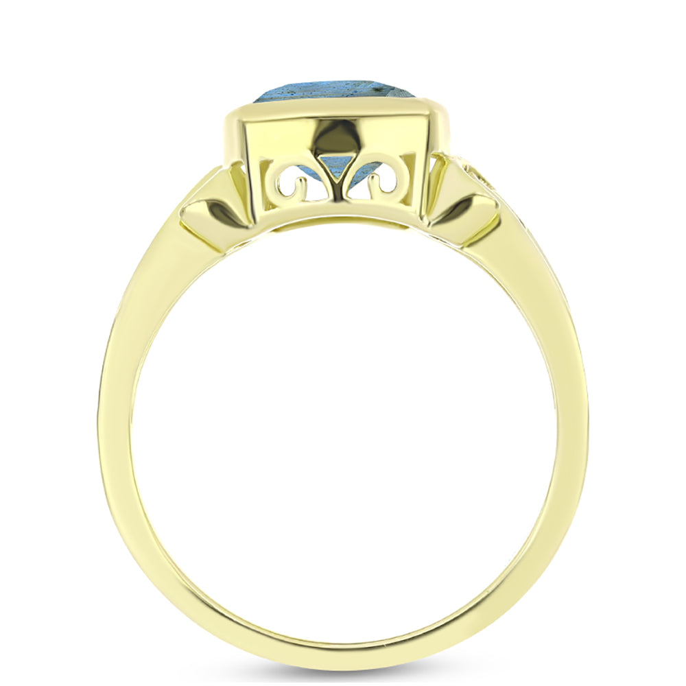 Goldplattierter Silberring mit Labradorit 2 