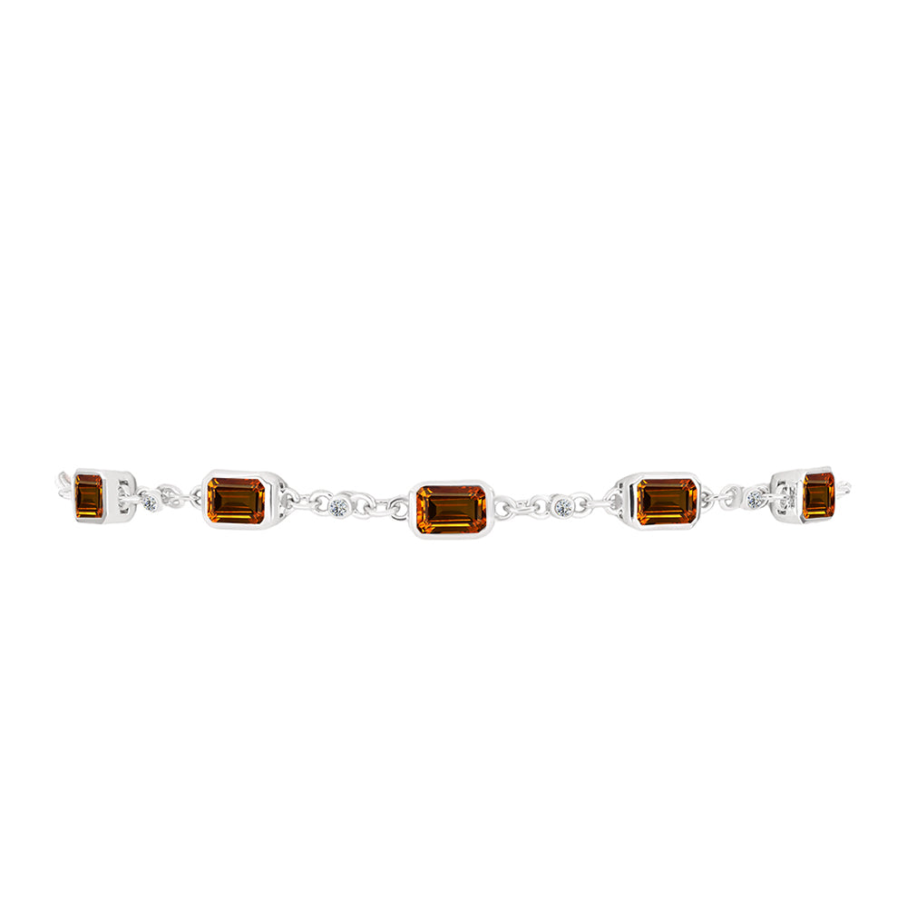 Silberarmband mit Citrin aus Madeira und weißem Topas