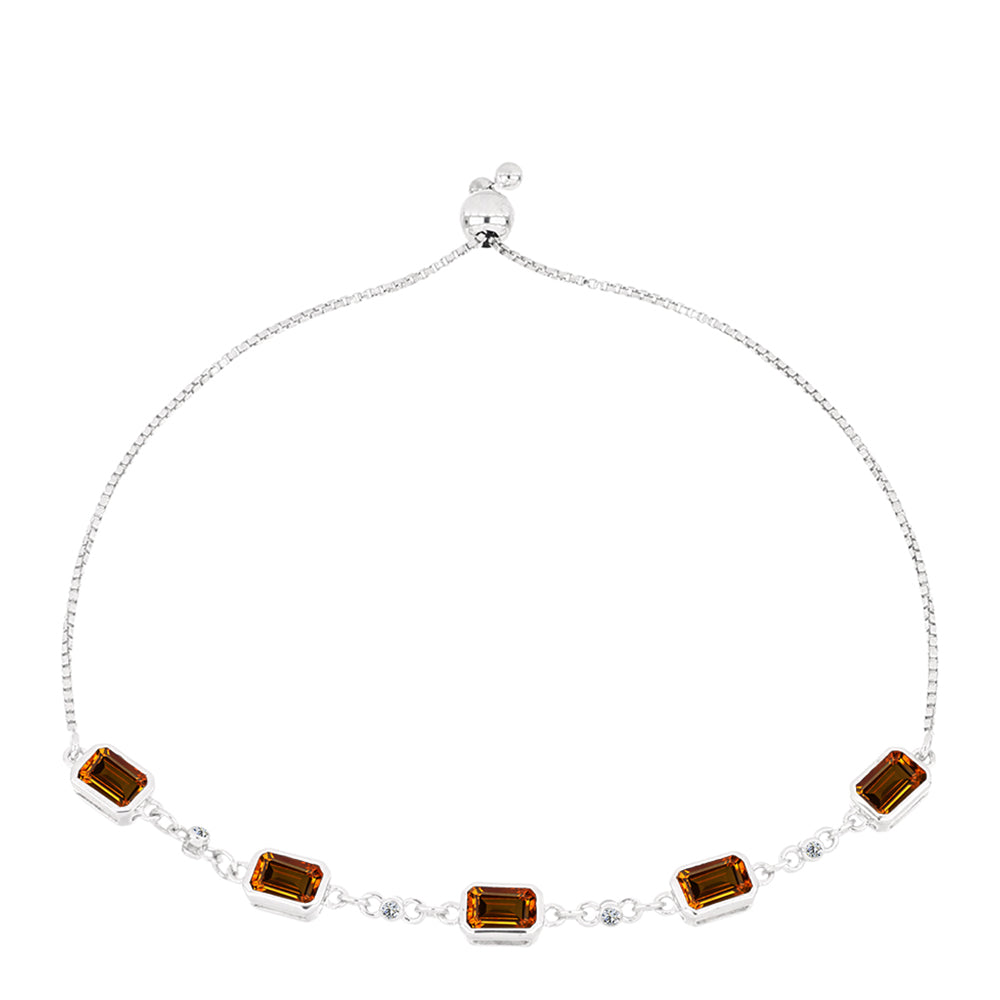 Silberarmband mit Citrin aus Madeira und weißem Topas