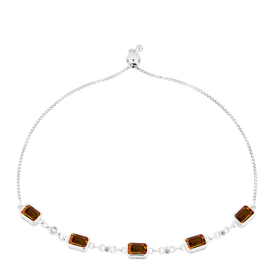 Silberarmband mit Citrin aus Madeira und weißem Topas