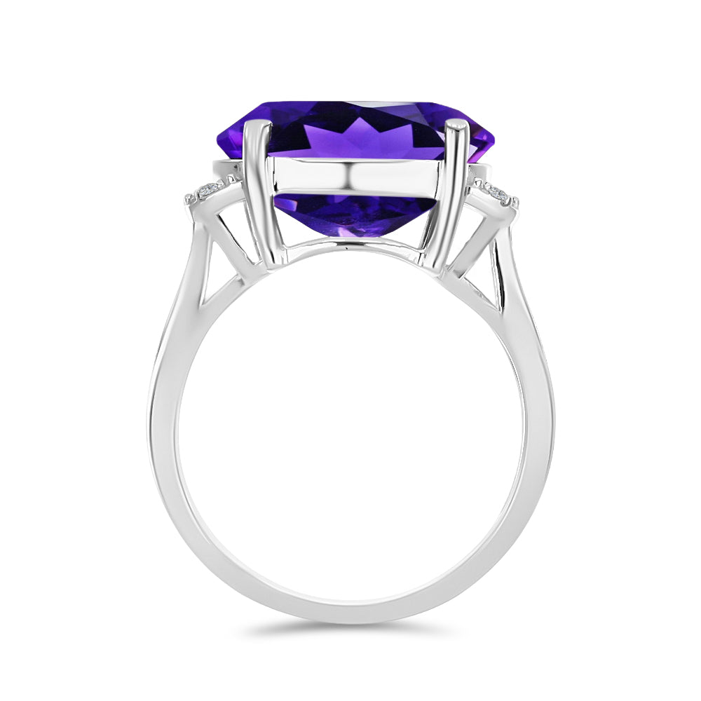 Silberring mit marokkanischem Amethyst und weißem Topas 2 
