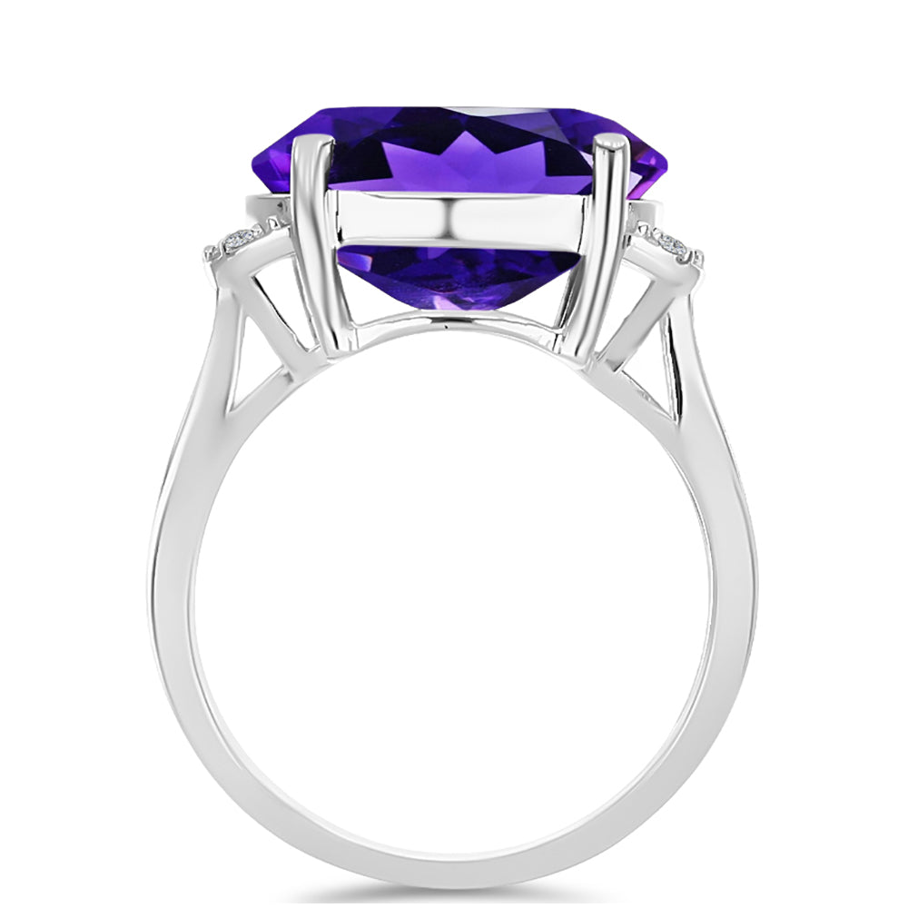 Silberring mit marokkanischem Amethyst und weißem Topas
