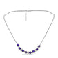 Silberhalskette mit marokkanischem Amethyst und weißem Topas
