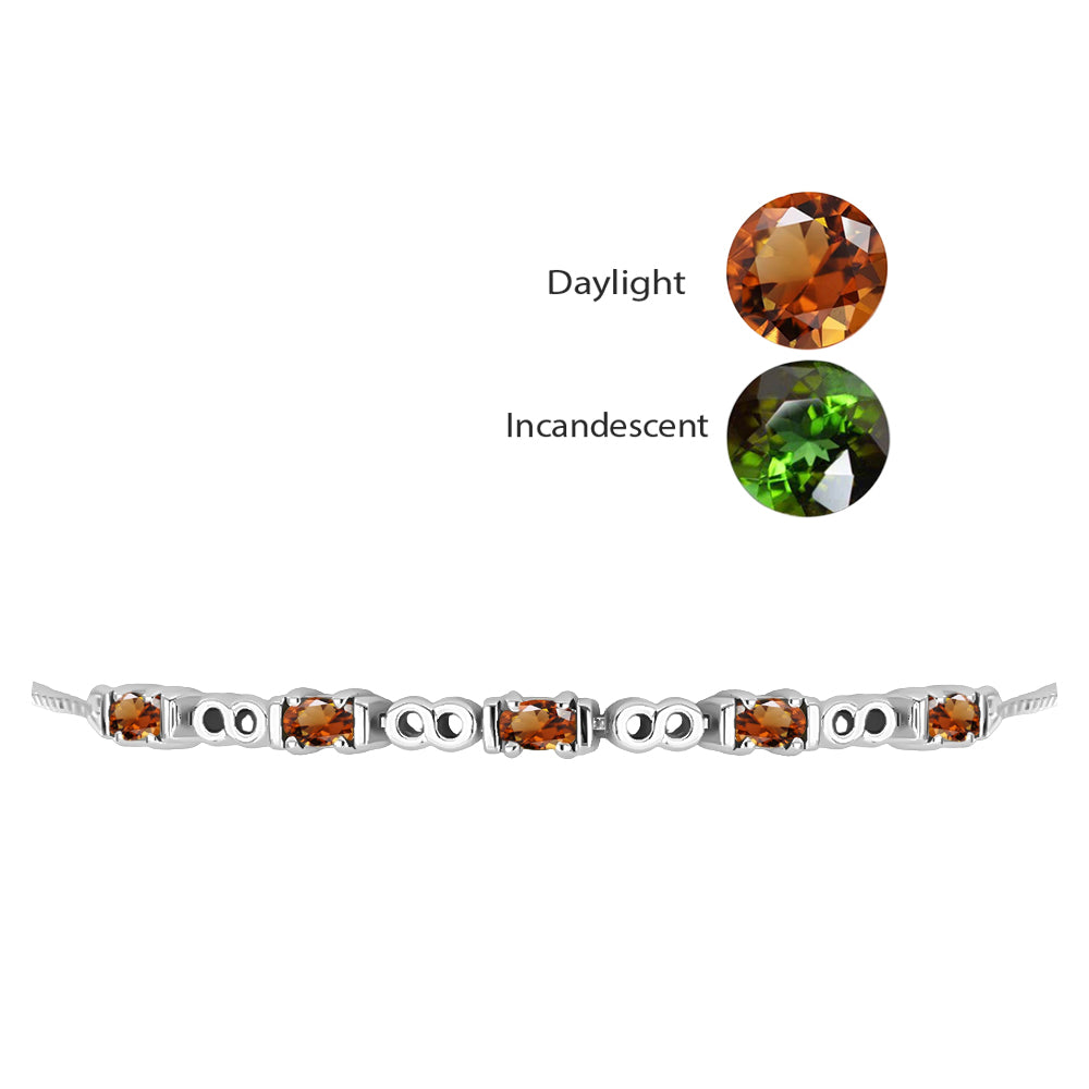 Silberarmband mit zertifiziertem laborgezüchteten Zultanit aus Anatolien 2 