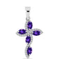 Silberanhänger mit marokkanischem Amethyst und weißem Topas