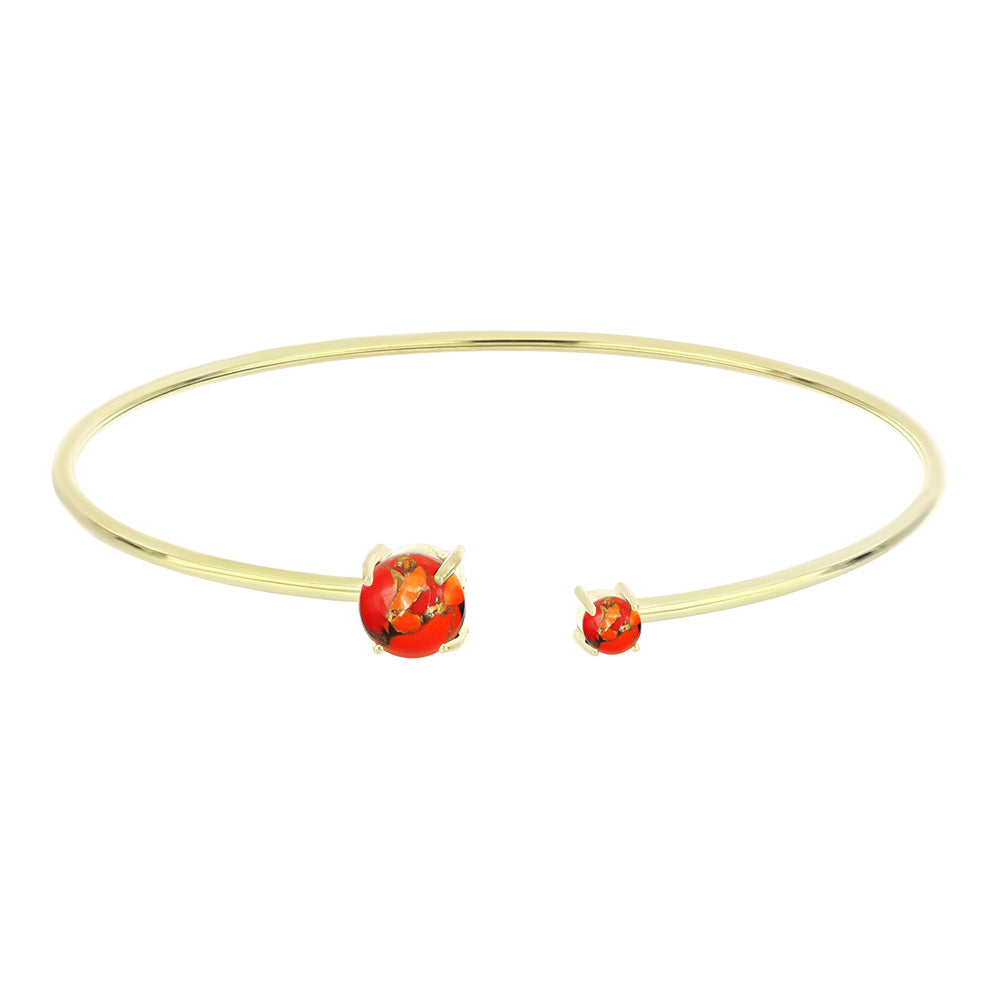 Goldplattierter Silberarmreif mit Mohave-Türkis 1 