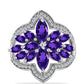 Silberring mit marokkanischem Amethyst und weißem Topas