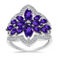 Silberring mit marokkanischem Amethyst und weißem Topas