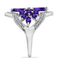 Silberring mit marokkanischem Amethyst und weißem Topas