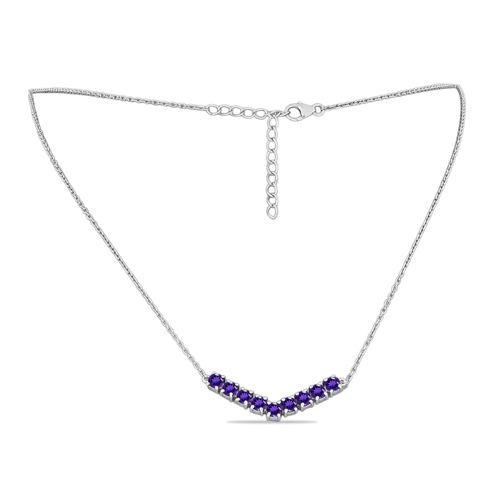 Silberhalskette mit marokkanischem Amethyst 1 
