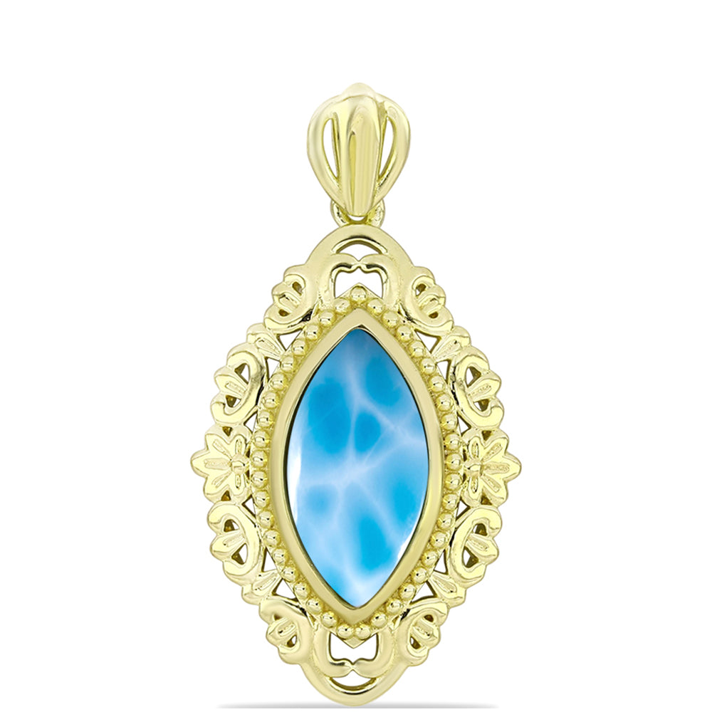 Goldplattierter Silberanhänger mit Larimar