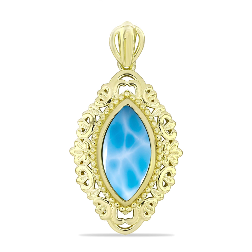 Goldplattierter Silberanhänger mit Larimar