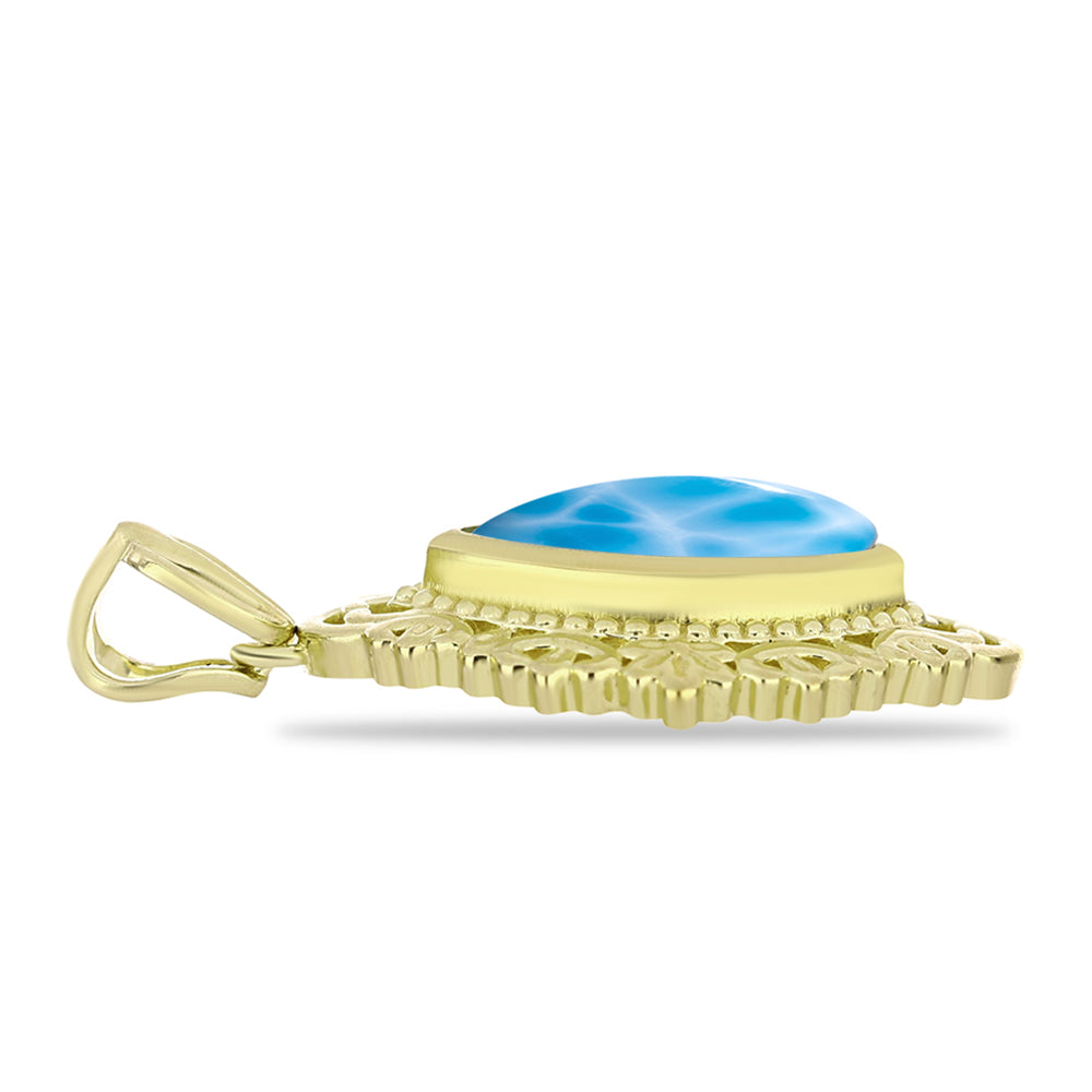 Goldplattierter Silberanhänger mit Larimar 4 