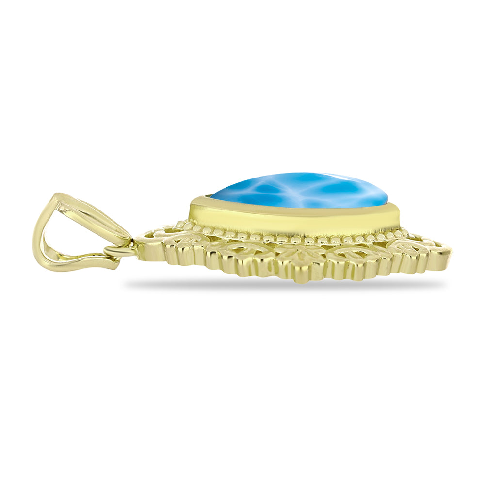 Goldplattierter Silberanhänger mit Larimar 2 
