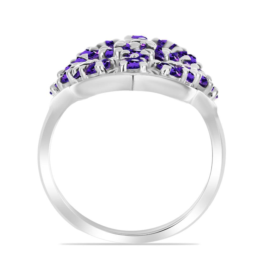 Silberring mit marokkanischem Amethyst und weißem Topas 2 