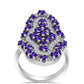 Silberring mit marokkanischem Amethyst und weißem Topas
