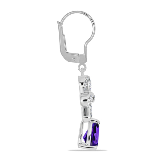 Silberohrringe mit marokkanischem Amethyst und weißem Topas