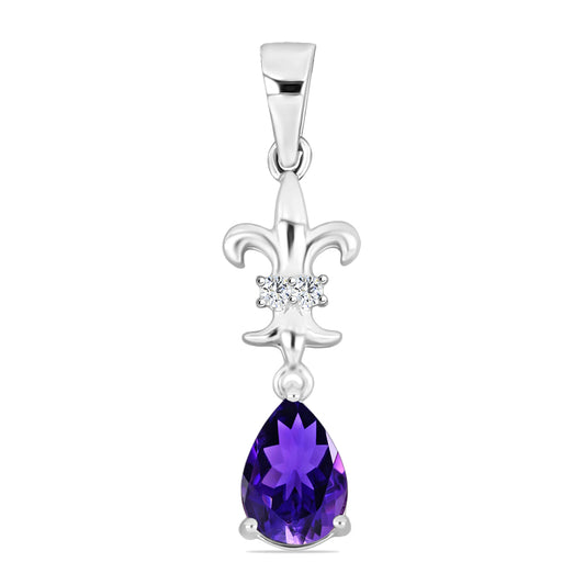 Silberanhänger mit marokkanischem Amethyst und weißem Topas