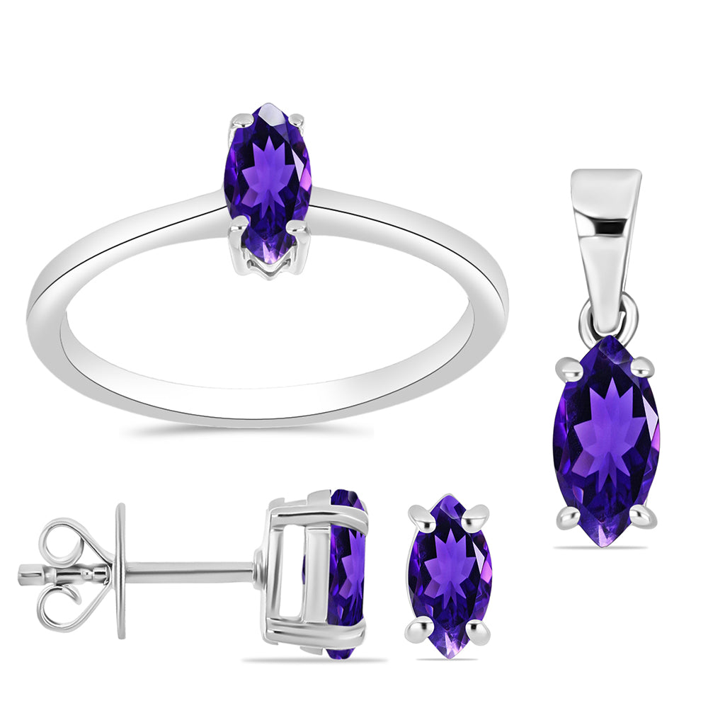 schmuckgarnitur aus Silber mit marokkanischem Amethyst