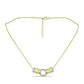Goldplattierte Silberhalskette mit weißem Diamant und weißem Topas