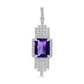 Silberanhänger mit marokkanischem Amethyst und weißem Topas