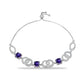 Silberarmband mit marokkanischem Amethyst und weißem Topas