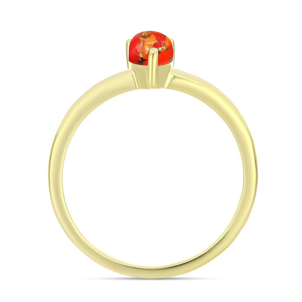 Goldplattierter Silberring mit Mohave-Türkis