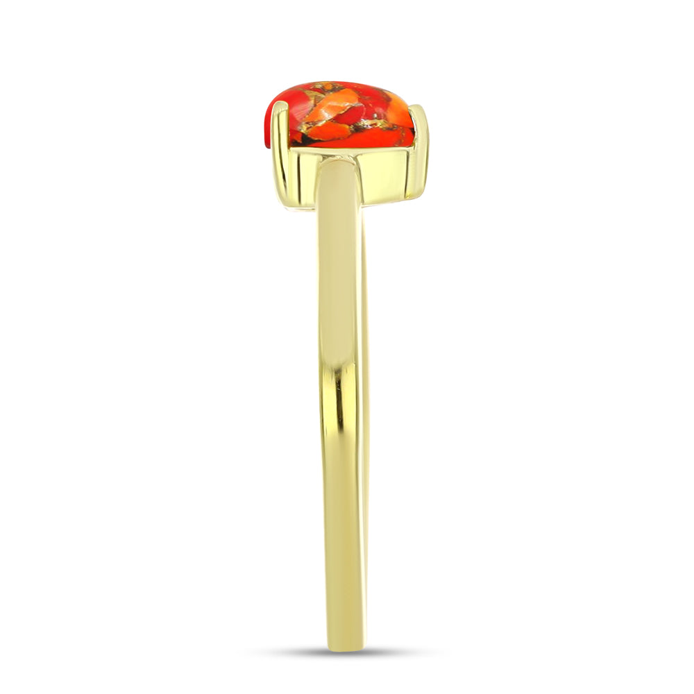 Goldplattierter Silberring mit Mohave-Türkis 4 