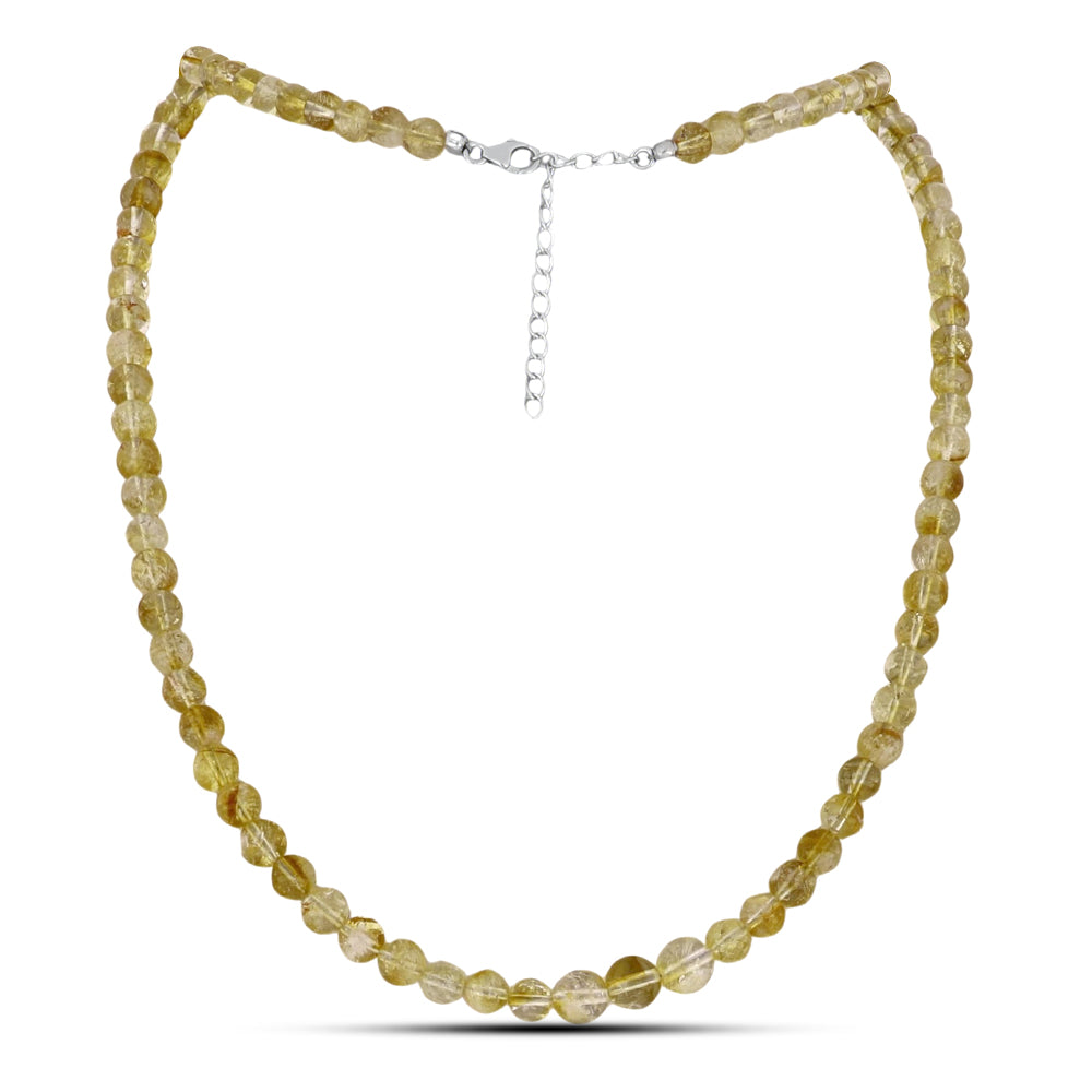 Silberhalskette mit goldfarbenem Rio Zitrin