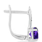 Silberohrringe mit marokkanischem Amethyst und weißem Topas
