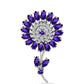 Silberbrosche mit marokkanischem Amethyst und weißem Topas