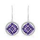 Silberohrringe mit marokkanischem Amethyst und weißem Topas