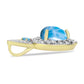 Goldplattierter Silberanhänger mit Larimar und schweizerischem Blautopas