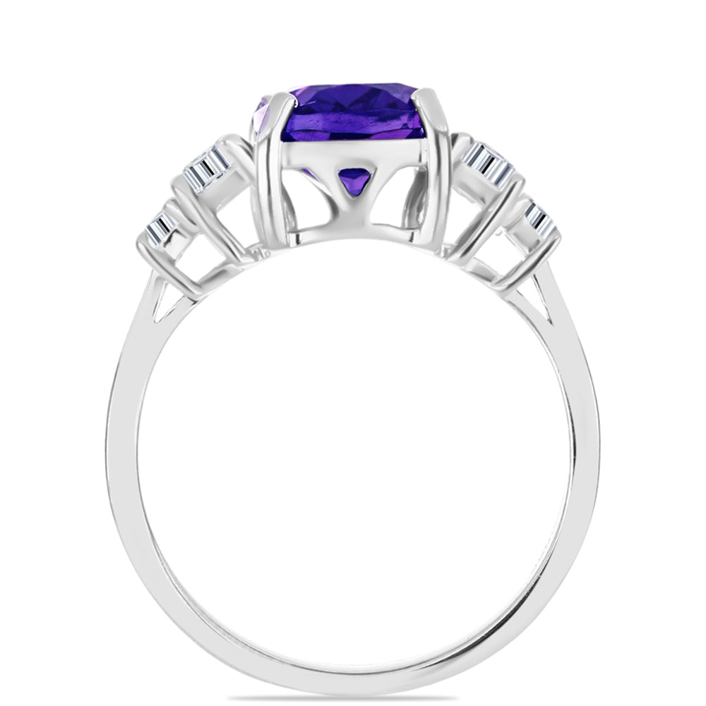 Silberring mit marokkanischem Amethyst und weißem Topas 6 