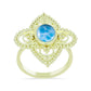 Goldplattierter Silberring mit Larimar