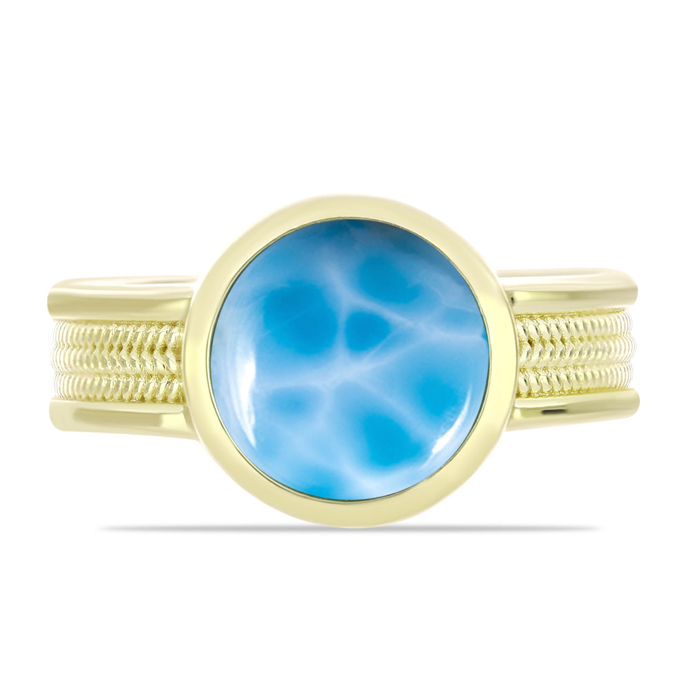 Goldplattierter Silberring mit Larimar 1 