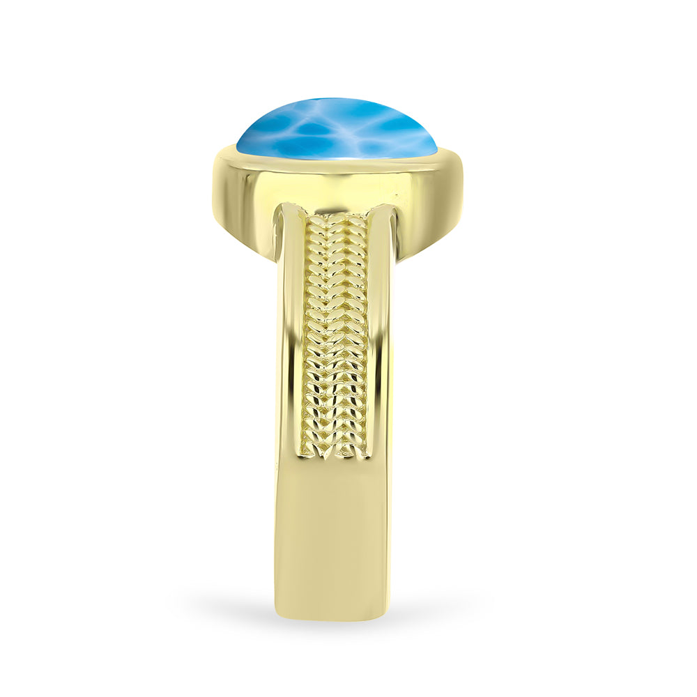 Goldplattierter Silberring mit Larimar 4 