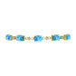 Goldplattiertes Silberarmband mit Larimar und weißem Topas