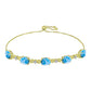 Goldplattiertes Silberarmband mit Larimar und weißem Topas