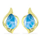 Goldplattierte Silberohrringe mit Larimar