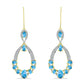 Goldplattierte Silberohrringe mit Larimar