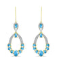 Goldplattierte Silberohrringe mit Larimar