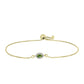 Goldplattiertes Silberarmband mit grünem Saphir und weißem Topas