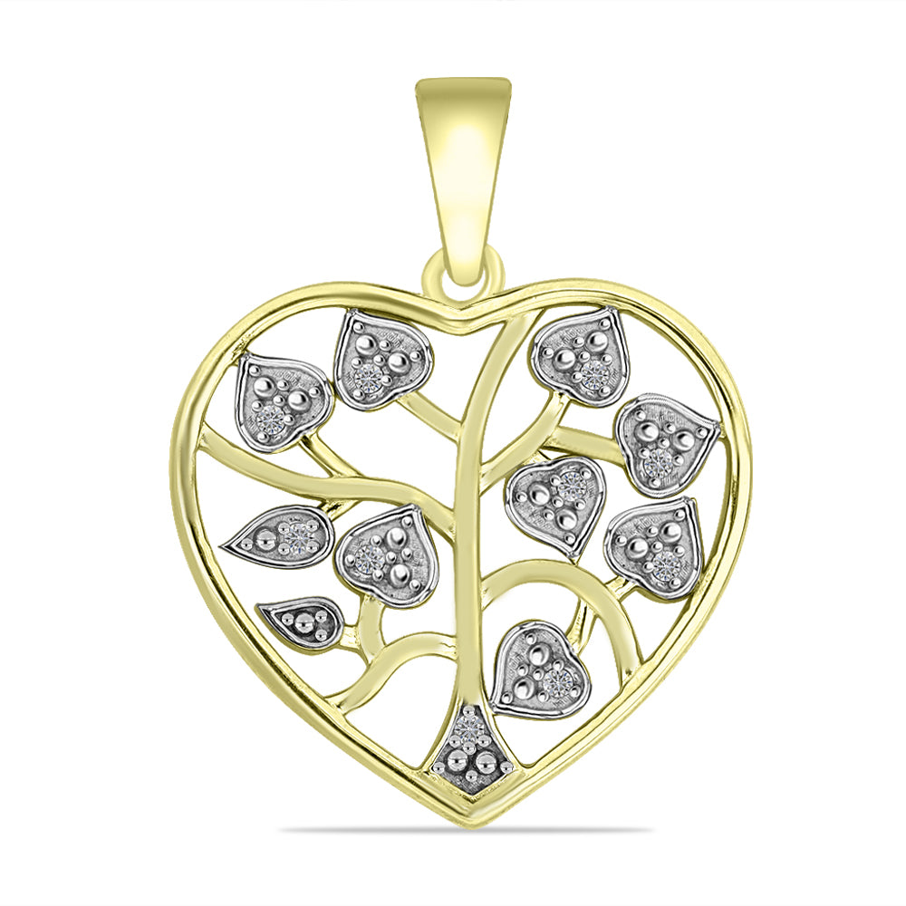 Goldplattierter Silberanhänger mit weißem Diamant