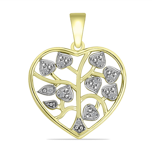 Goldplattierter Silberanhänger mit weißem Diamant