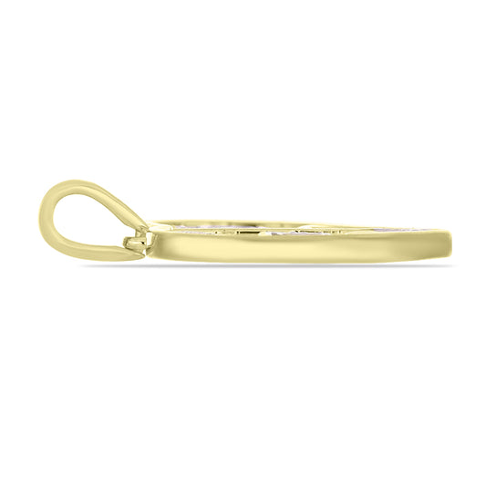 Goldplattierter Silberanhänger mit weißem Diamant