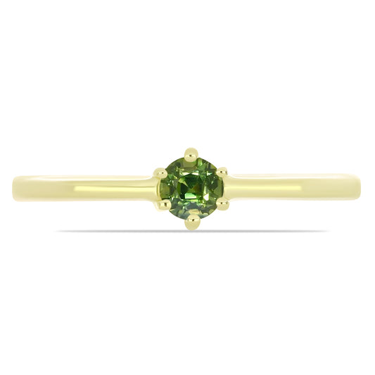 Goldplattierter Silberring mit grünem Saphir