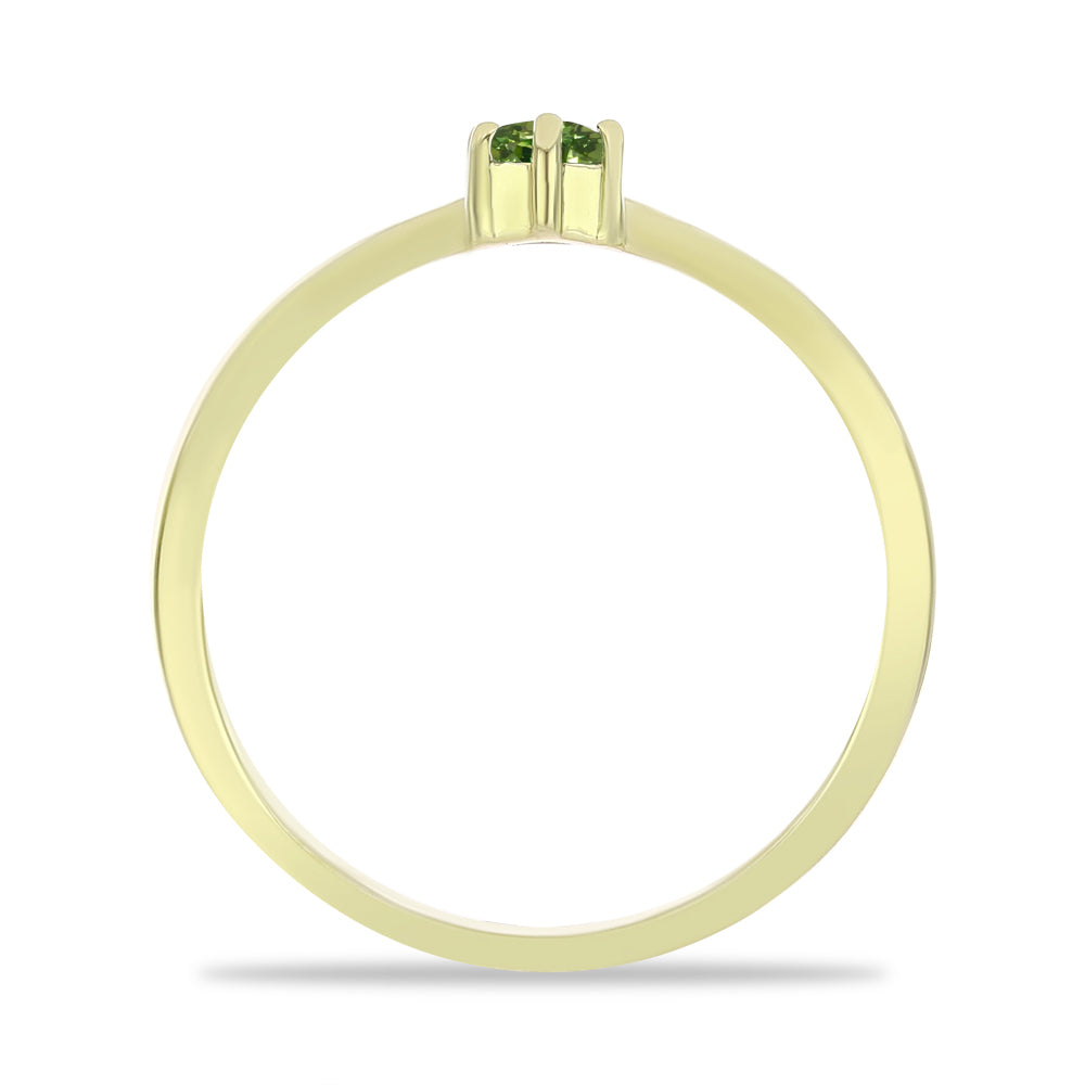 Goldplattierter Silberring mit grünem Saphir